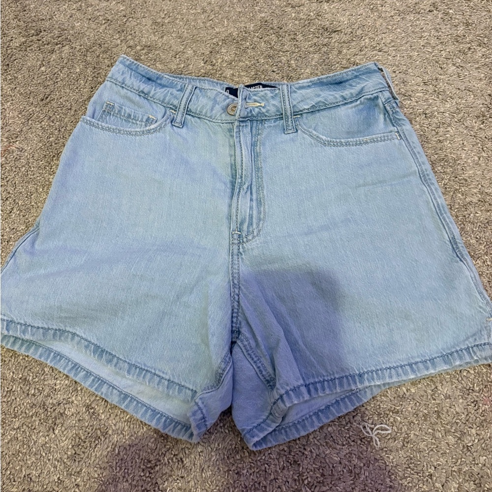 Hollister Light Blue High Waist Denim Shorts